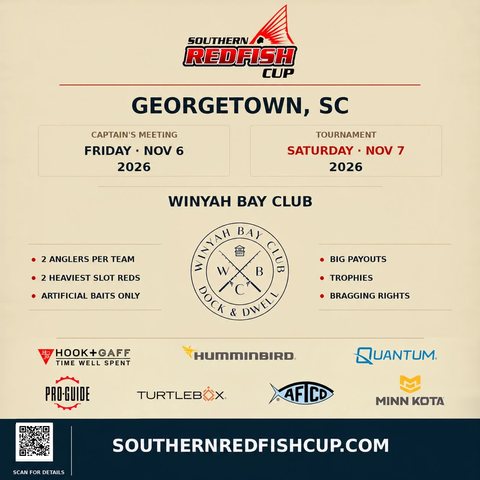 Southern Redfish Cup is in Georgetown, SC on Nov 7th, 2026. This is the 480px sized image.